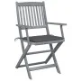 Folding garden chairs 6 pcs with solid acacia wood cushions by vidaXL, Garden chairs - Ref: Foro24-3065407, Price: 305,57 €, ...