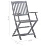Folding garden chairs 6 pcs with solid acacia wood cushions by vidaXL, Garden chairs - Ref: Foro24-3065407, Price: 309,46 €, ...
