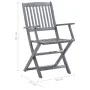 Klappbare Gartenstühle 6 Stück Kissen massives Akazienholz von vidaXL, Gartenstühle - Ref: Foro24-3065407, Preis: 305,57 €, R...