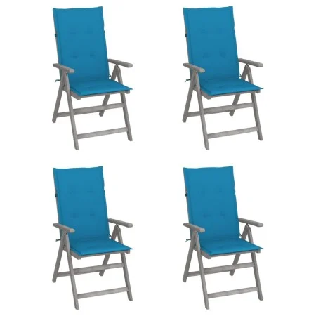Reclining garden chairs and 4 solid acacia wood cushions. by vidaXL, Garden chairs - Ref: Foro24-3065381, Price: 274,68 €, Di...