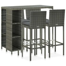 5-teiliges Gartenbar-Set und Kissen synthetisches Rattangrau von vidaXL, Gartensets - Ref: Foro24-3064919, Preis: 405,07 €, R...
