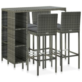 Garden bar set, 5 pieces, with gray synthetic rattan cushions. by vidaXL, Garden sets - Ref: Foro24-3064919, Price: 412,54 €,...