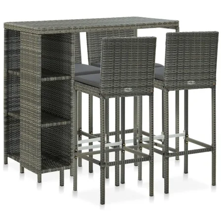 Garden bar set, 5 pieces, with gray synthetic rattan cushions. by vidaXL, Garden sets - Ref: Foro24-3064919, Price: 405,07 €,...
