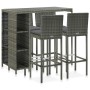 5-teiliges Gartenbar-Set und Kissen synthetisches Rattangrau von vidaXL, Gartensets - Ref: Foro24-3064919, Preis: 412,54 €, R...