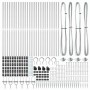 Poste de cerca 26 pcs Plateado 3.2 x 3.2 x 140 cm Acero