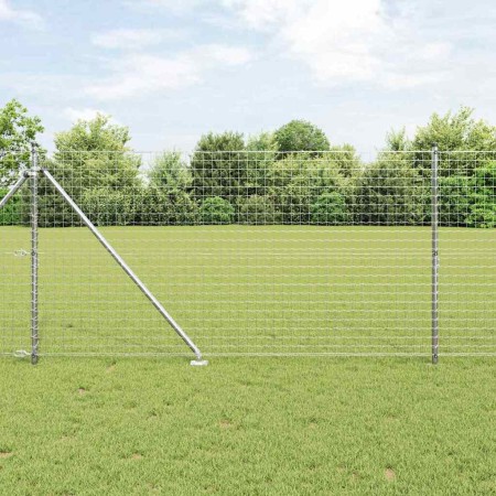 Poste de cerca 52 pcs Plateado 3.2 x 3.2 x 140 cm Acero