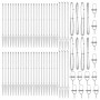 Poste de cerca 52 pcs Plateado 3.2 x 3.2 x 140 cm Acero