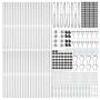 Poste de cerca 52 pcs Plateado 3.2 x 3.2 x 140 cm Acero
