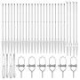Poste de cerca 26 pcs Plateado 3.2 x 3.2 x 180 cm Acero