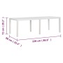 White PP garden table 220x90x72 cm by vidaXL, Garden tables - Ref: Foro24-317732, Price: 218,48 €, Discount: %