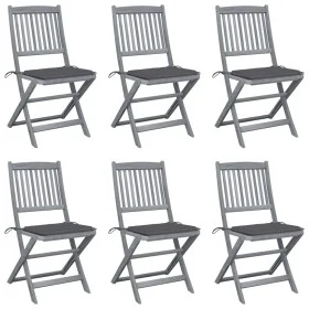 Folding garden chairs 6 pcs solid acacia wood cushions by vidaXL, Garden chairs - Ref: Foro24-3065434, Price: 327,18 €, Disco...