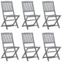 Folding garden chairs 6 pcs solid acacia wood cushions by vidaXL, Garden chairs - Ref: Foro24-3065434, Price: 327,18 €, Disco...