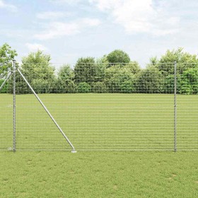 Poste de cerca 52 pcs Plateado 3.2 x 3.2 x 180 cm Acero
