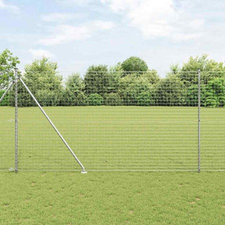 Poste de cerca 52 pcs Plateado 3.2 x 3.2 x 180 cm Acero