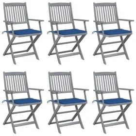 Klappbare Gartenstühle, 6 Stück, Kissen aus massivem Akazienholz von vidaXL, Gartenstühle - Ref: Foro24-3065411, Preis: 294,3...