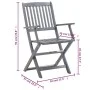 Folding garden chairs 6 pcs solid acacia wood cushions by vidaXL, Garden chairs - Ref: Foro24-3065411, Price: 294,32 €, Disco...