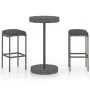 3-piece garden bar furniture set and gray synthetic rattan cushions by vidaXL, Garden sets - Ref: Foro24-3064760, Price: 151,...
