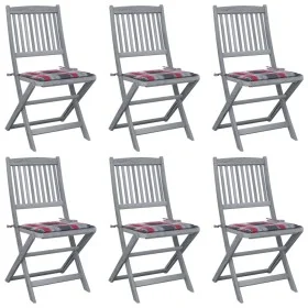 Klappbare Gartenstühle, 6 Stück, Kissen aus massivem Akazienholz von vidaXL, Gartenstühle - Ref: Foro24-3065447, Preis: 311,1...
