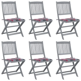Klappbare Gartenstühle, 6 Stück, Kissen aus massivem Akazienholz von vidaXL, Gartenstühle - Ref: Foro24-3065447, Preis: 327,7...