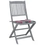 Folding garden chairs 6 pcs solid acacia wood cushions by vidaXL, Garden chairs - Ref: Foro24-3065447, Price: 311,61 €, Disco...