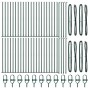 Poste de cerca 52 pcs Plateado 3.2 x 3.2 x 140 cm Acero