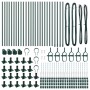 Poste de cerca 26 pcs Plateado 3.2 x 3.2 x 140 cm Acero