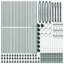 Poste de cerca 52 pcs Plateado 3.2 x 3.2 x 140 cm Acero