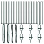 Poste de cerca 26 pcs Plateado 3.2 x 3.2 x 110 cm Acero