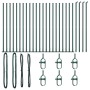 Poste de cerca 26 pcs Plateado 3.2 x 3.2 x 140 cm Acero