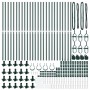 Poste de cerca 26 pcs Plateado 3.2 x 3.2 x 140 cm Acero
