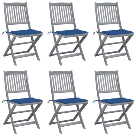 Klappbare Gartenstühle, 6 Stück, Kissen aus massivem Akazienholz von vidaXL, Gartenstühle - Ref: Foro24-3065438, Preis: 328,2...