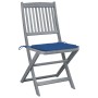 Klappbare Gartenstühle, 6 Stück, Kissen aus massivem Akazienholz von vidaXL, Gartenstühle - Ref: Foro24-3065438, Preis: 328,2...