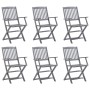 Klappbare Gartenstühle, 6 Stück Massivholz aus Akazie von vidaXL, Gartenstühle - Ref: Foro24-3065519, Preis: 270,31 €, Rabatt: %