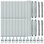 Poste de cerca 52 pcs Plateado 3.2 x 3.2 x 140 cm Acero