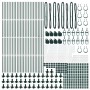 Poste de cerca 52 pcs Plateado 3.2 x 3.2 x 140 cm Acero