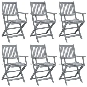 Sillas de jardín plegables 6 uds cojines madera maciza acacia von vidaXL, Gartenstühle - Ref: Foro24-3065421, Preis: 293,46 €...