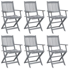 Sillas de jardín plegables 6 uds cojines madera maciza acacia von vidaXL, Gartenstühle - Ref: Foro24-3065421, Preis: 301,69 €...