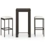 3-piece garden bar set and brown synthetic rattan cushions by vidaXL, Garden sets - Ref: Foro24-3064774, Price: 171,36 €, Dis...