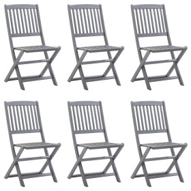 Folding garden chairs 6 units solid acacia wood by vidaXL, Garden chairs - Ref: Foro24-3065520, Price: 296,84 €, Discount: %