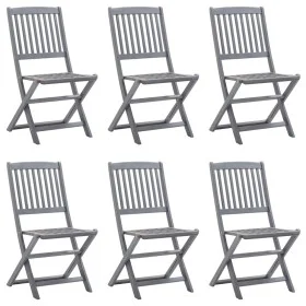 Folding garden chairs 6 units solid acacia wood by vidaXL, Garden chairs - Ref: Foro24-3065520, Price: 282,04 €, Discount: %