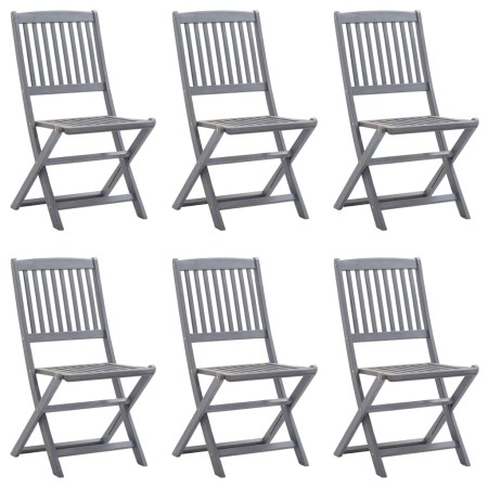 Klappbare Gartenstühle 6 Einheiten aus massivem Akazienholz von vidaXL, Gartenstühle - Ref: Foro24-3065520, Preis: 302,34 €, ...
