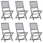 Klappbare Gartenstühle 6 Einheiten aus massivem Akazienholz von vidaXL, Gartenstühle - Ref: Foro24-3065520, Preis: 287,01 €, ...