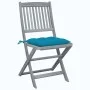 Folding garden chairs 6 pcs with solid acacia wood cushions by vidaXL, Garden chairs - Ref: Foro24-3065453, Price: 318,46 €, ...