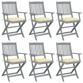 Klappbare Gartenstühle 6 Stück Kissen massives Akazienholz von vidaXL, Gartenstühle - Ref: Foro24-3065424, Preis: 300,32 €, R...