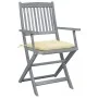 Folding garden chairs 6 pcs with solid acacia wood cushions by vidaXL, Garden chairs - Ref: Foro24-3065424, Price: 300,31 €, ...