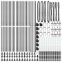Poste de cerca 52 pcs Plateado 3.2 x 3.2 x 110 cm Acero