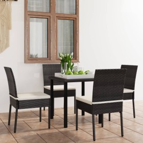 5-teiliges Garten-Ess-Set aus schwarzem synthetischem Rattan von vidaXL, Gartensets - Ref: Foro24-3065694, Preis: 323,34 €, R...