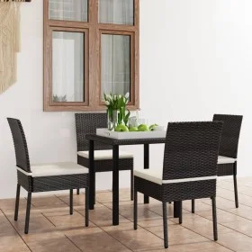 5-teiliges Garten-Ess-Set aus schwarzem synthetischem Rattan von vidaXL, Gartensets - Ref: Foro24-3065694, Preis: 314,37 €, R...