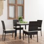 5-Piece Black Synthetic Rattan Garden Dining Set by vidaXL, Garden sets - Ref: Foro24-3065694, Price: 302,34 €, Discount: %
