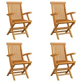 Sillas de jardín plegables 4 unidades madera maciza de teca von vidaXL, Gartenstühle - Ref: Foro24-3065528, Preis: 331,39 €, ...